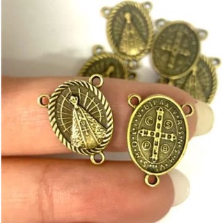 ENTREMEIO / TREVO NS APARECIDA E MEDALHA SÃO BENTO Nº 290 (10 unidades) para montagem de terços
