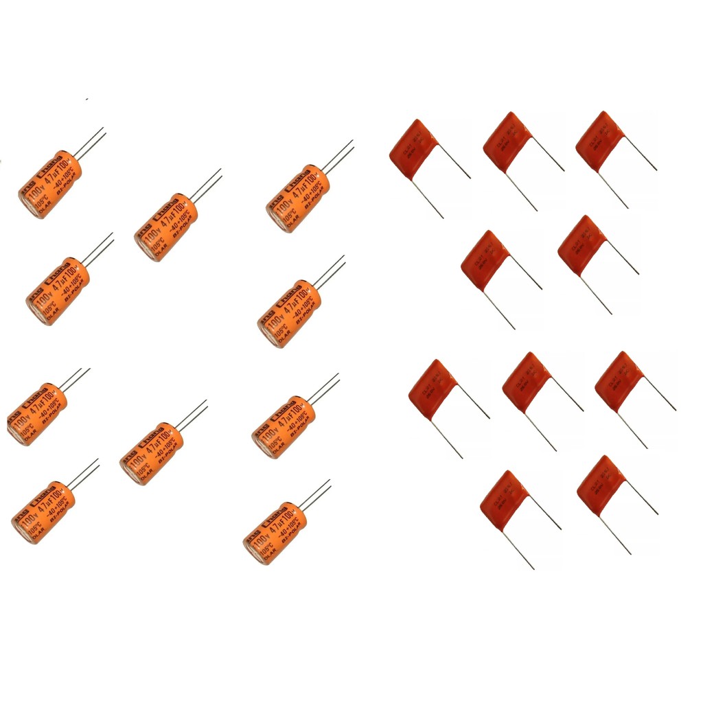 10 Capacitor Bipolar 47uf X 100v Corneta D250x + 10 Capacitor Poliéster 2.2uf X 25 Super Tweeter