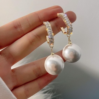 2022 Nova Moda Coreano De Grandes Dimensões Branco Pérola Brincos Para As Mulheres Bohemian Ouro Rodada Zircon De Casamento Jóias Presente