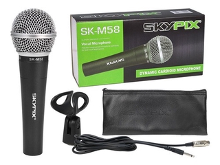 Microfone Dinâmico Skypix Profissional Tipo Shure Beta Sm58 Profissional