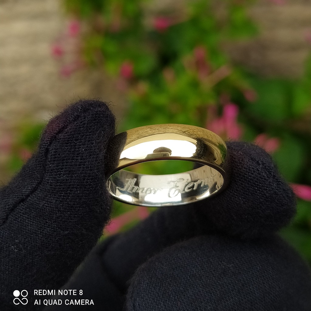 Par Alianças Moeda Antiga + Forro de Prata, 6mm + Caixinha + Gravação