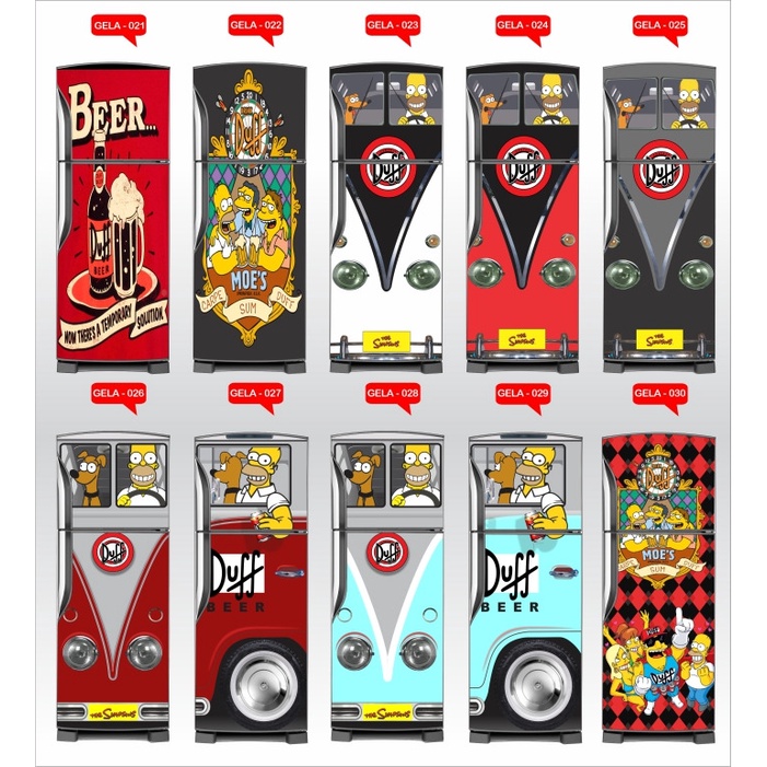 Adesivo Decorativo de Geladeira Skin Envelopamento Decoração Homer Simpsons Perua Combe Cerveja Duff