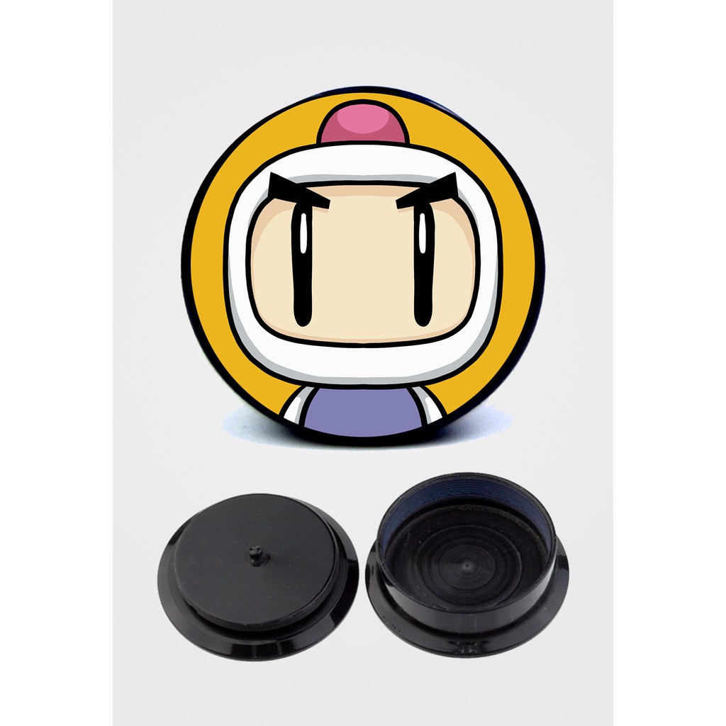 Alargador Bomberman/ Estampado/ Preto/ Acrílico/ Fechado/ Rosca 6MM A 30MM -