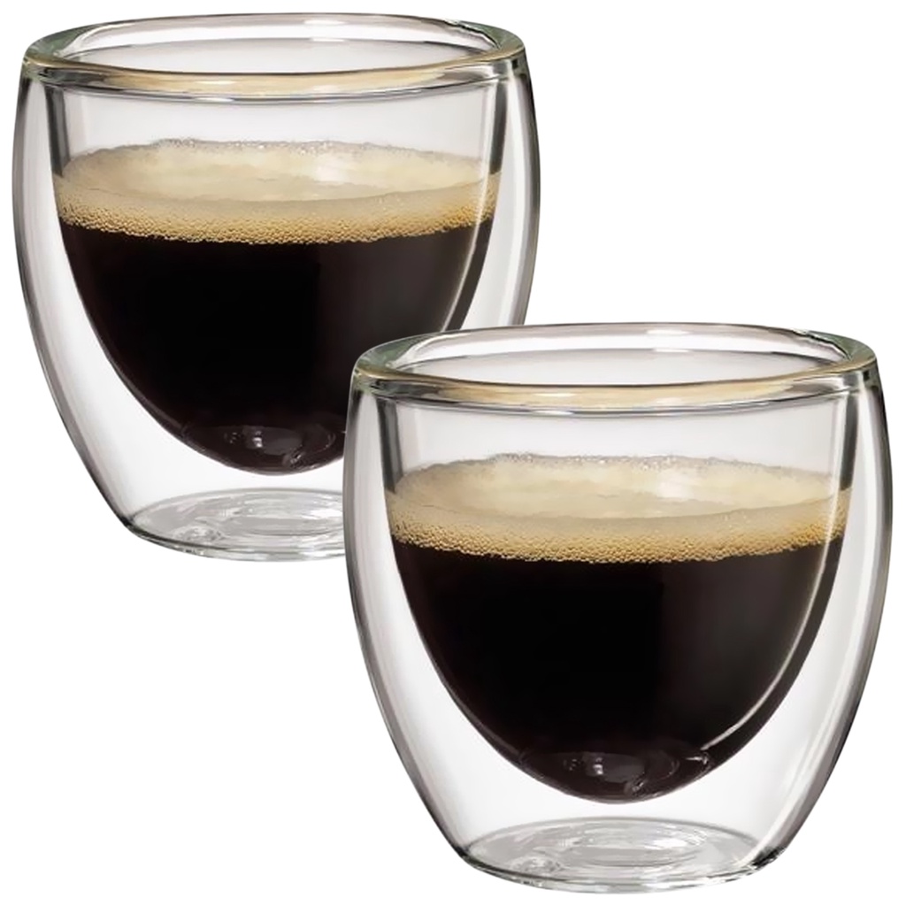 Copos De Vidro Borossilicato Parede Dupla 80ml 2 Unidades em Oferta na Shopee