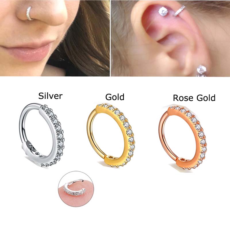 Brincos De Argola De Cartilagem Tragus Falso Nariz Pinna Piercing Ajudante De Hix Piperfuração 20G Cobre em Oferta na Shopee