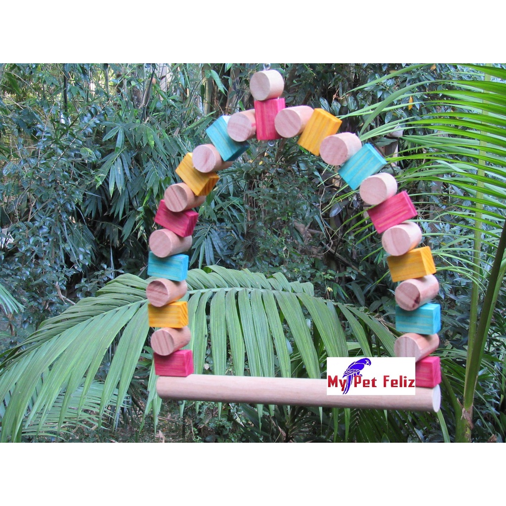 balanço para arara - balanço para cacatua (colorido) - brinquedo para arara e cacatua