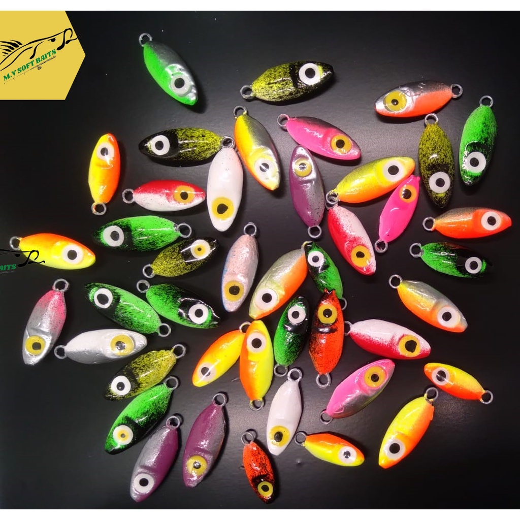 Isca artificial jumping jig para pesca - micro slow jigging para pescaria ultra light 5 unidades slow + 5 suporte hook