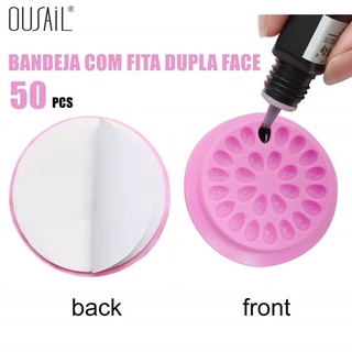 kit 50 bandeja com fita dupla face Flor De Plástico Porta Cola Alongamento De Cílios