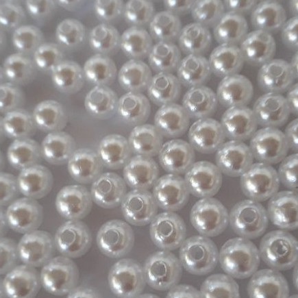 Pérola branca brilhante 5mm pacote com 50 gramas
