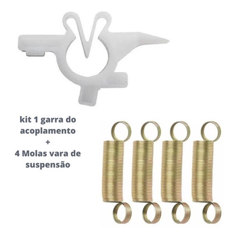 kit Com 4 Molas da Vara de Suspensão e 1 Garra Acoplamento Lava Roupa Electrolux.