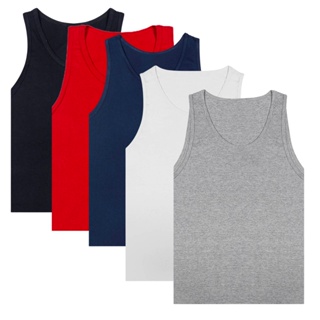 Regata Masculina Tradicional 100% Algodão Camiseta Cavada Sem Mangas em Oferta na Shopee