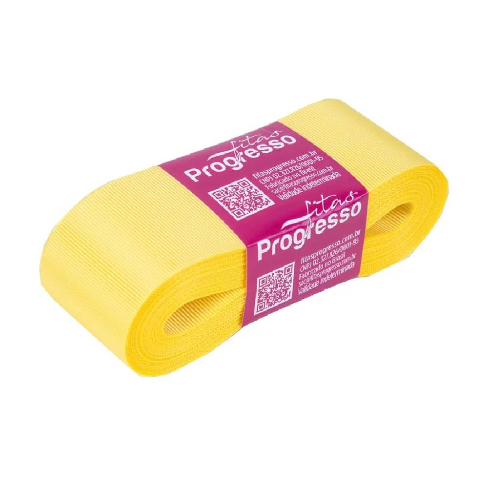 Fita Gorgurão Progresso 38mm nº9 - 10m Amarelo Canário - 1un em Oferta na Shopee