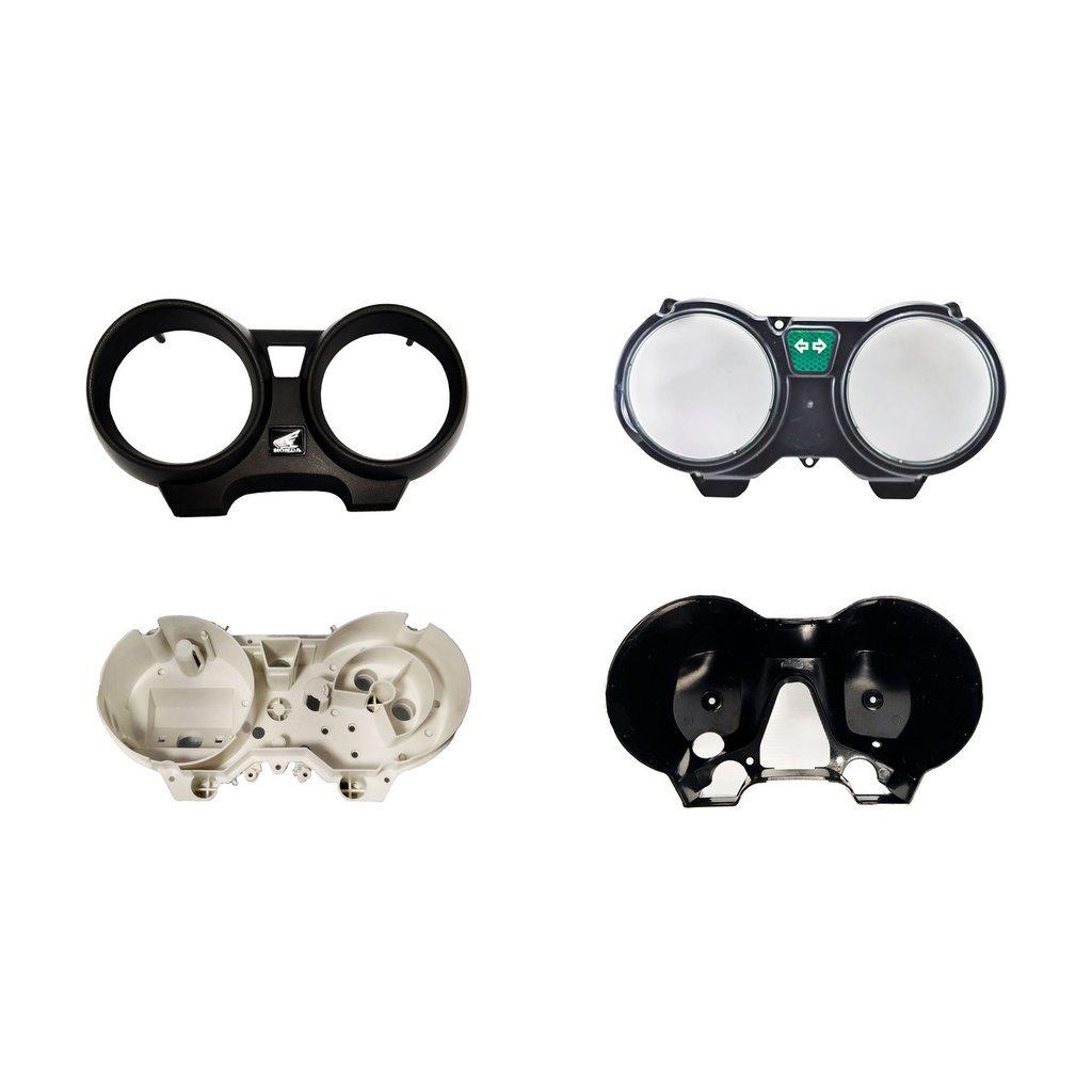 Conjunto Carcaças Painel Moto Honda CG 150 KS ES lente de acrilico, Interna, Inferior e Superior Preta