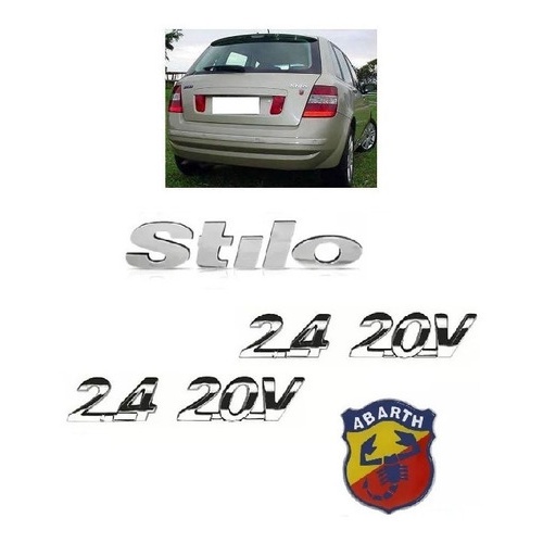 Kit Emblemas Stilo 2.4 20v Abarth - Fiat