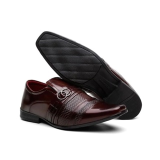 Sapato Social Masculino Verniz Vinho em Oferta na Shopee