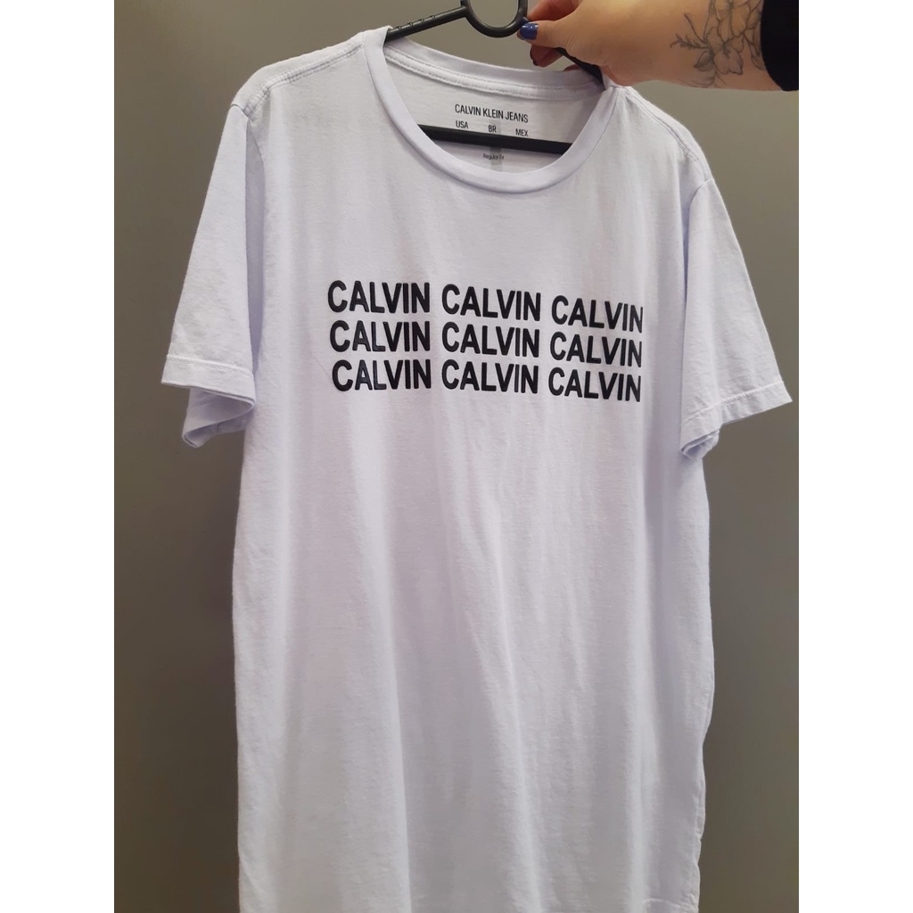 Camiseta CK Branca Calvin Shopee Brasil