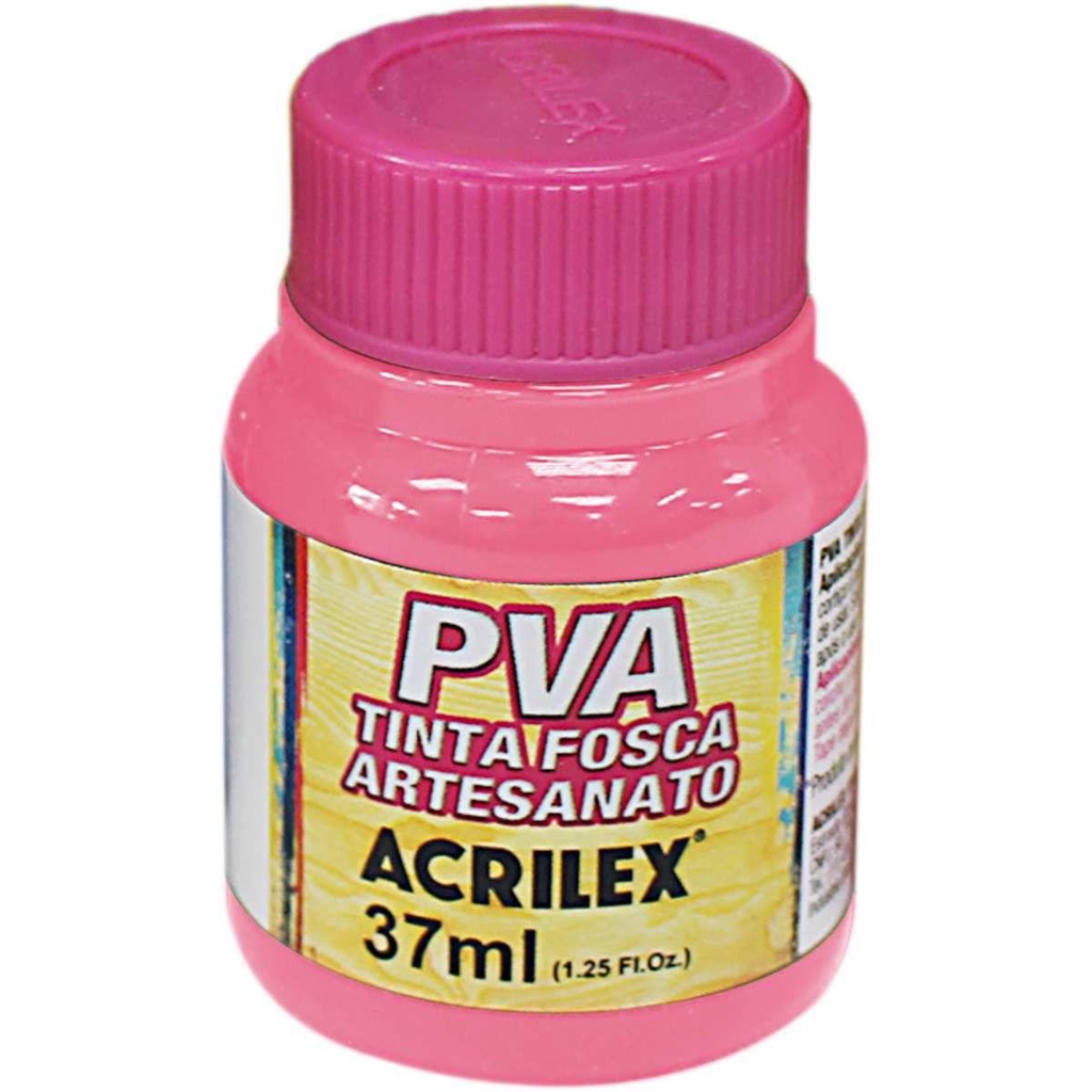 Tinta PVA Fosca Rosa Chá 37ml Acrilex - Tinta para madeira, cortiça, Isopor, Papel, Palha e PET
