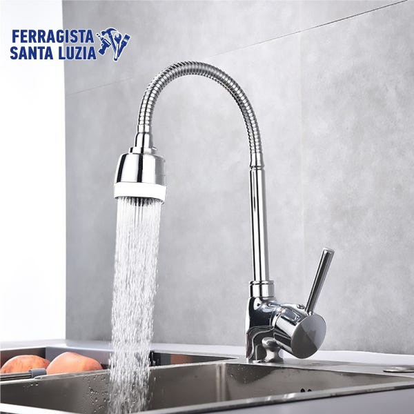 Torneira de Cozinha Gourmet Flexível Bancada ou Parede 1/4 de Volta Toda de Metal