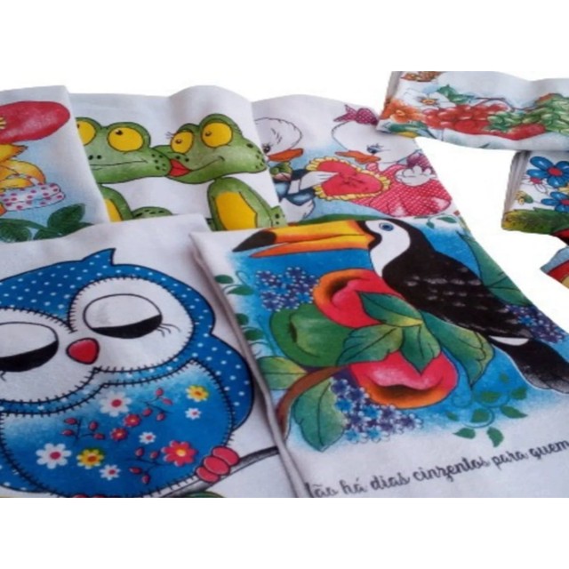 Pano de Prato Estampados 10 Unidades Promoção
