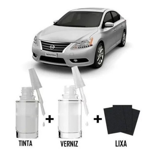 Tinta Tira Risco Automotivo Nissan Sentra Cor Prata Classic em Oferta na Shopee