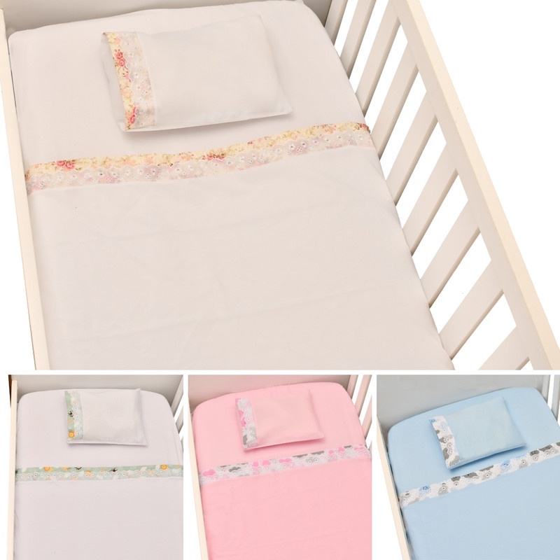 Jogo De Lençol Mini Berço Bebê Menino Menina 3 Peças Lençol De Berço Masculino Feminino Bebe 3 Peças Contém Lencol De Berco Masculino Feminino e Fronha Travesseiro Quarto do Bebe Infantil Maternidade Recém Nascido Conforto do Bebê Opção de Enxoval