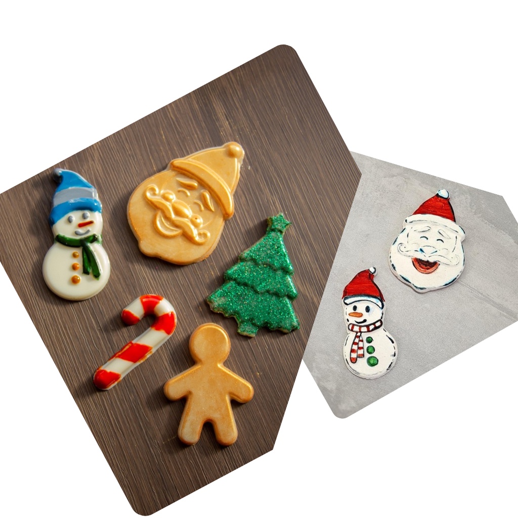 Detalhes do Placa Forma Apliques Natalinos Papai Noel e Árvore de Natal Para Chocolate Cód. 10306 OFF