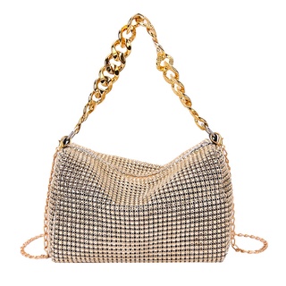 Crazy Bag 2023 nova bolsa feminina bolsa de ombro coreana tendência da moda bolsa carteiro de diamante brilhante bolsa de nicho bolsa de corrente
