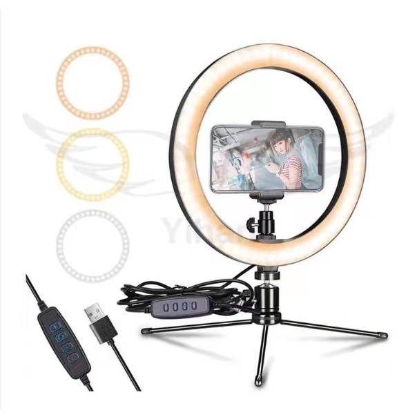 Ring Light 8 Polegada 20cm Com Mini Tripé + Suporte Celular YH