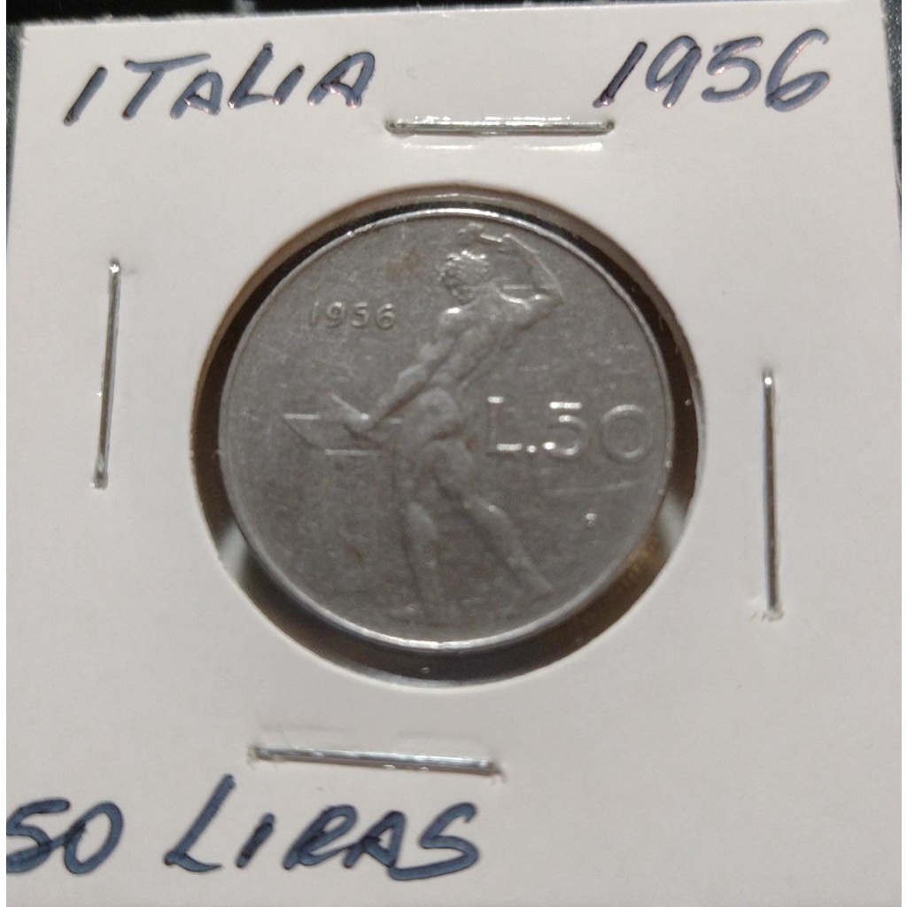 MOEDA ITALIA 1956 - 50 LIRAS - INOX - Y091