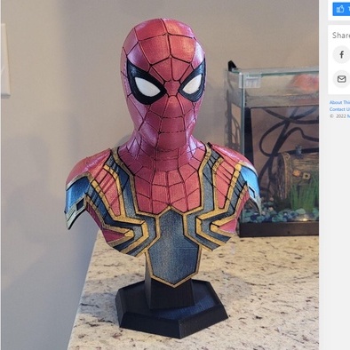 Busto Homem Aranha (Guerra Infinita)