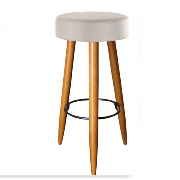 Banqueta Alta 70 cm Suede Bege Off White Banqueta Alta Para Bistrô, Bar, Cozinha E Área Gourmet