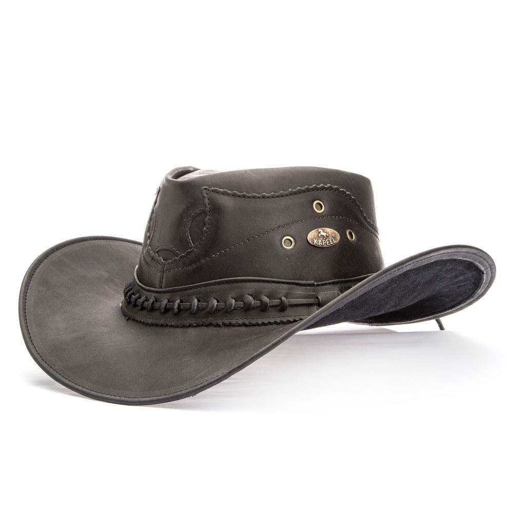 Chapéu Masculino Texano Em Couro Legítimo Country Cowboy