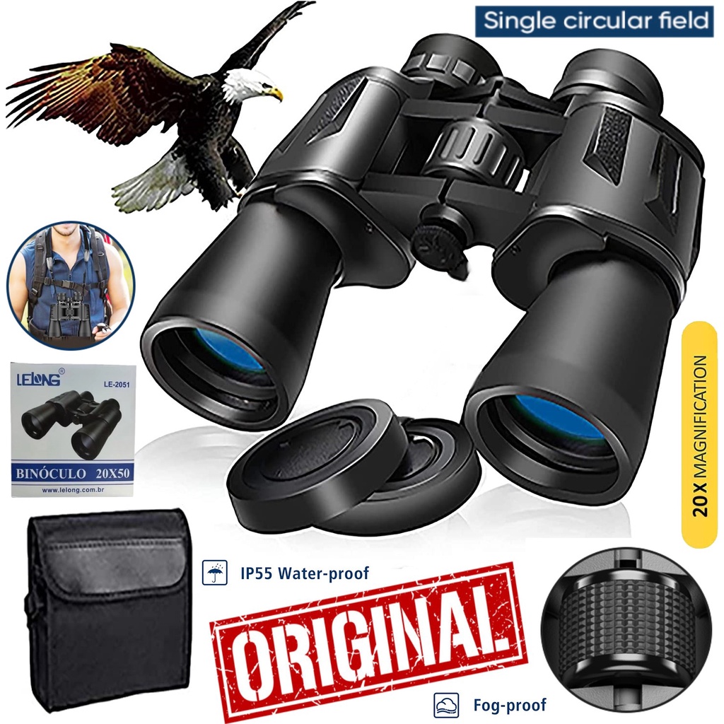 Super Binóculo Telescópio de Longo Alcance Nitidez Visão Zoom Acessórios Com Bolsa Original Preto ou Camuflado Militar