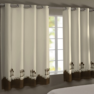 Cortina De Cozinha Gorgurinho 3,00 X 1,50 Estampa Talheres