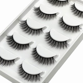 5 Pares Cílios Postiços 3d Feitos À Mão Natural Espessos Artificiais 3d E01 E05 E06 E08