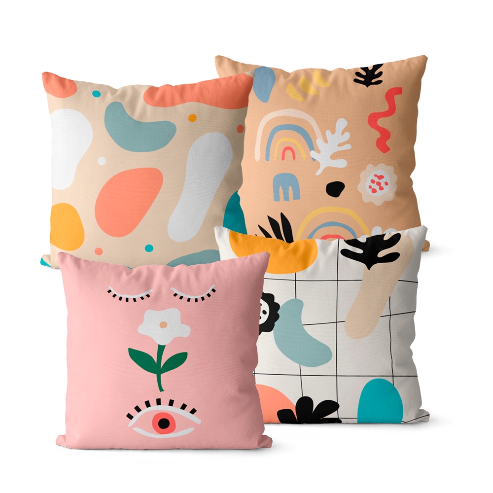 Kit 4 capas de Almofadas Decorativas 45x45 - Moderna 048