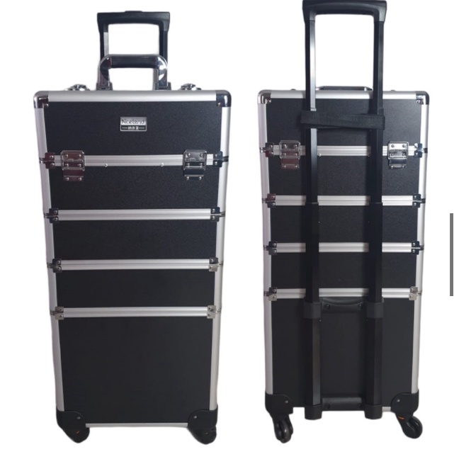 Maleta de Maquiagem Profissional Com Rodiinhas e Divisórias 4 Andar Completa em Oferta na Shopee