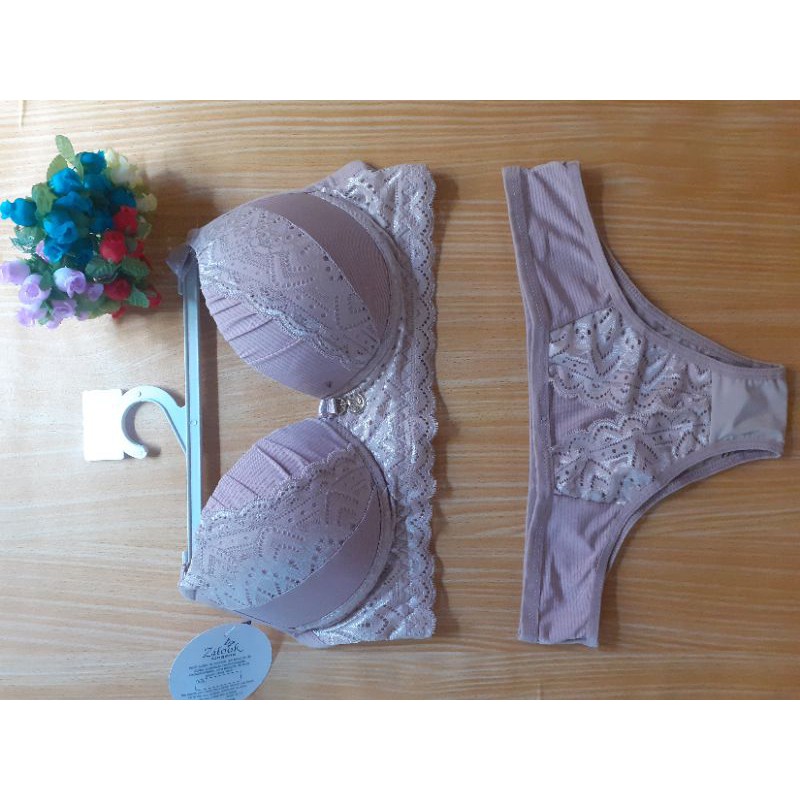 Conjunto De Lingerie Zilook Na Cor Nude | Shopee Brasil