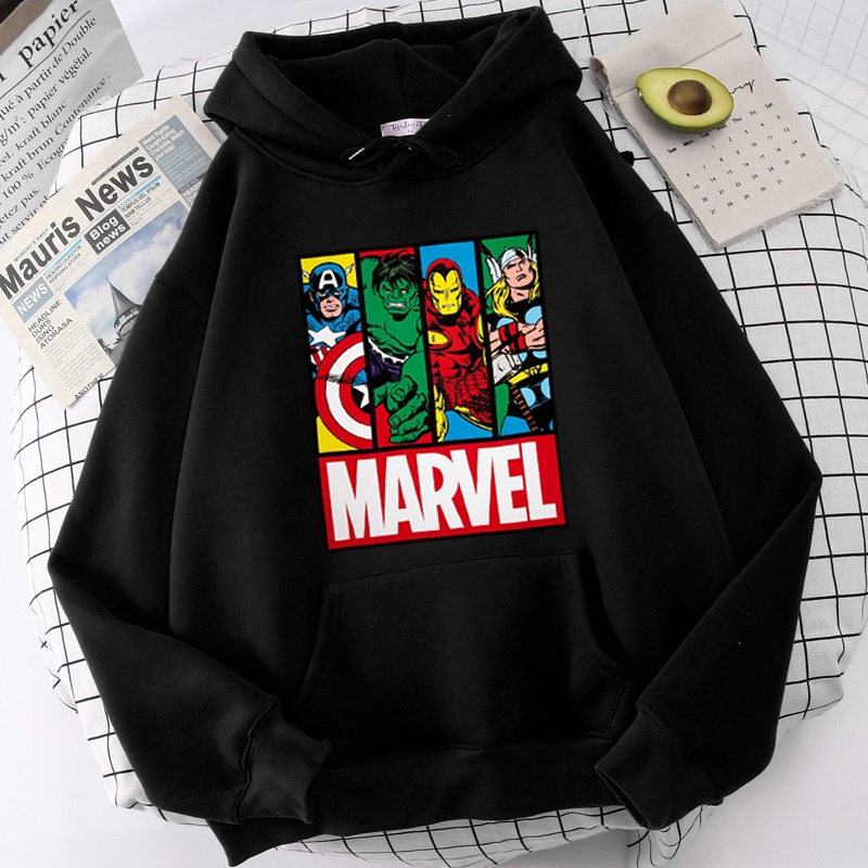 Moletom Canguru Com Capuz Avengers Vingadores Hulk Iron Man Friends Studio Marvel Unissex