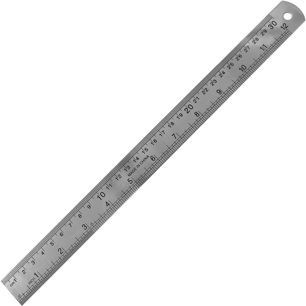 Regua 30cm 12 Polegadas Aco Inox Projetista Profissional Wes