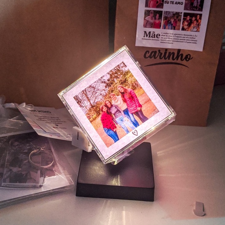 Cubo luminária | Decoração casal namorados | Presente dia dos namorados/Presente para namorado