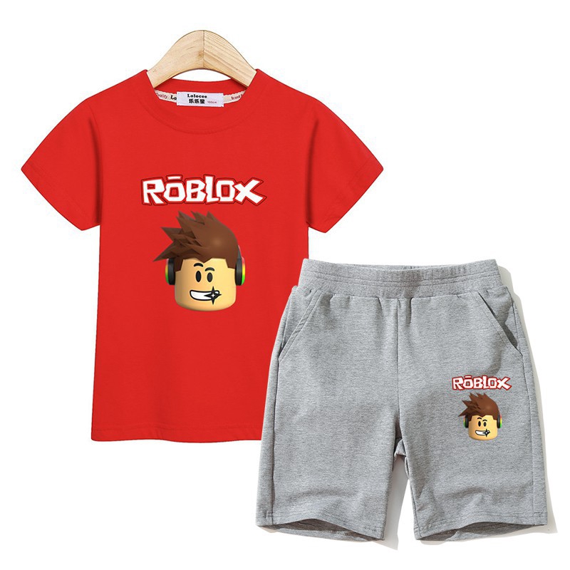 Conjunto De Roupa Infantil Roblox Camiseta Shorts Para Meninos Bebes Shopee Brasil - calca goku roblox