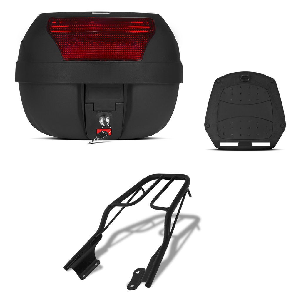 Baú Bauleto Motoboy Smartbox 2 28 Litros + Bagageiro CB 250 Twister 2015 a 2018 
