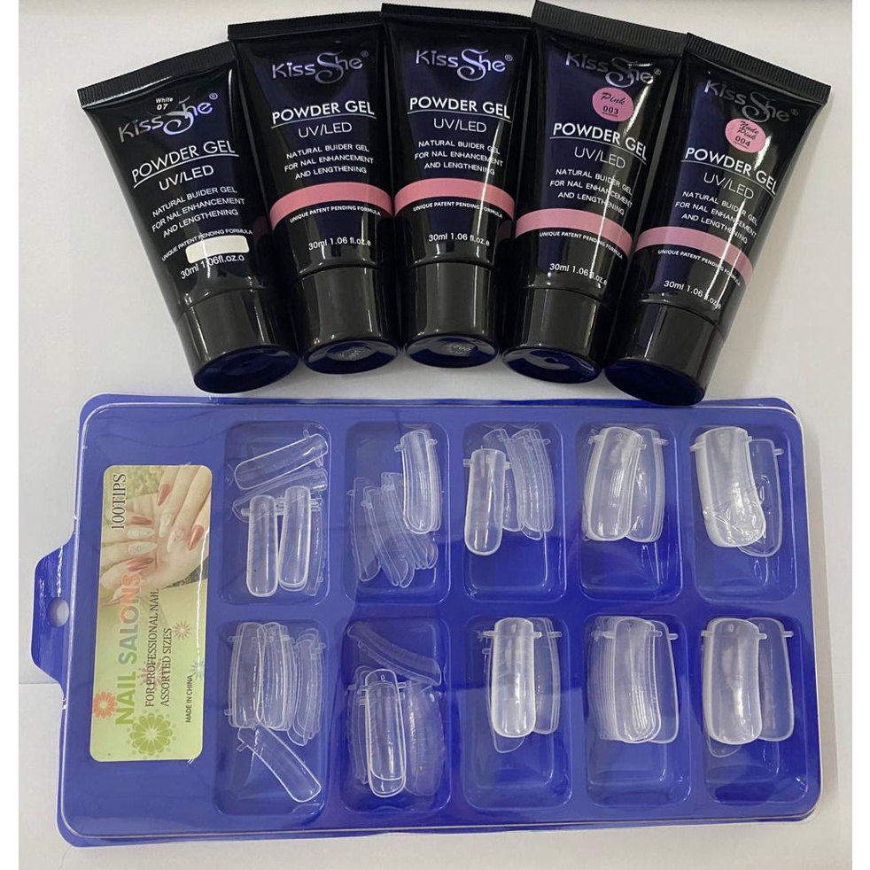 Kit Alongamento De Unha Poly Gel + Molde f1 + Kit Unhas Gel/Polygel Para Manicure