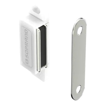 Fecho Ima Magnético Trinco Porta Armários 04 Unidades Branco