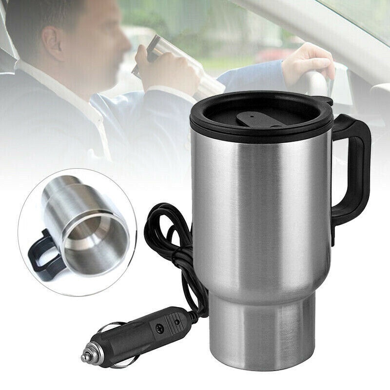 2020 Nova Moda Quente Novas Chegadas Chávena De Aquecimento Elétrico Chá Para Viagem De Carro Cafeteira 12V 450ml Caneca De Aço Inoxidável