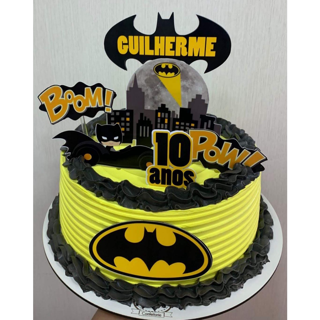 Topo De Bolo Batman Topper Personalizado Festa Batman | Shopee Brasil