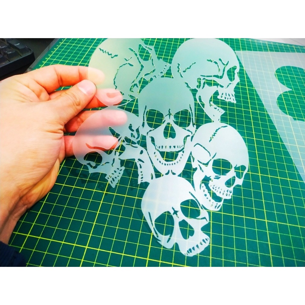 Stencil Caveiras para Aerografias 2R01 em Oferta na Shopee