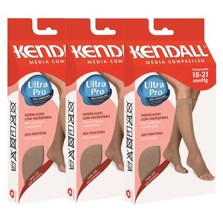 Kit 3 Meia Kendall 3/4 Media Compressão Feminina 1871 Mel