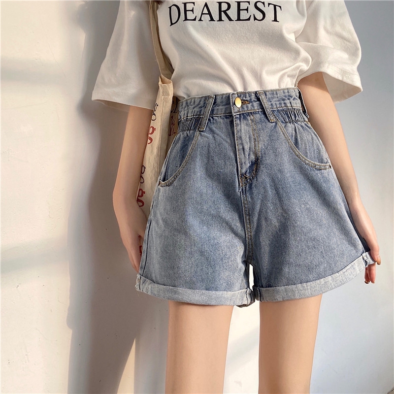 short jeans cintura alta folgado